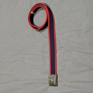 Adjustable Red and Navy Diamond Supply Co Canvas Belt "Shine Forever"